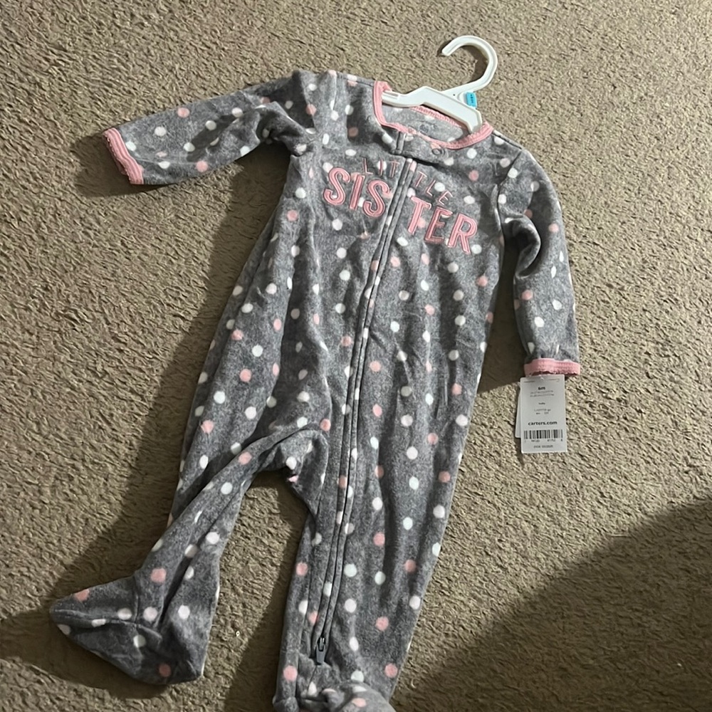 NEW! 6M little sister fleece pajamas!